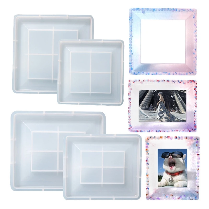 Photo Frame Resin Mold Picture Frame Silicone Mold Square Epoxy Casting Mold for DIY Home Table Decor Handicrafts Making Y08E