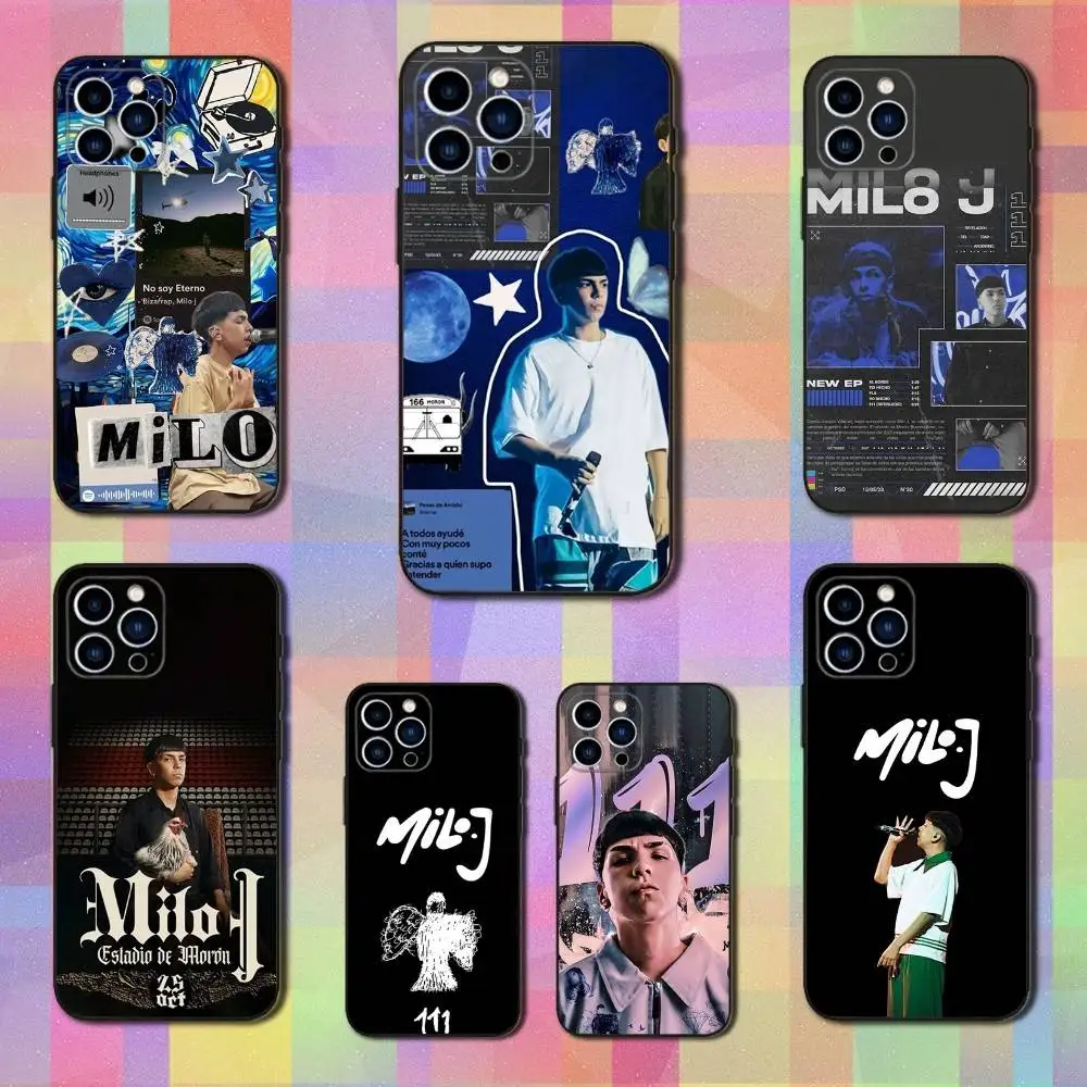 

Singer M-Milo J Rapper Phone Case For iPhone 16,15,14,17,13,12,11 Plus,Pro Max,XS,X,XR,SE,Mini,8,7,Soft Silicone Black Cover