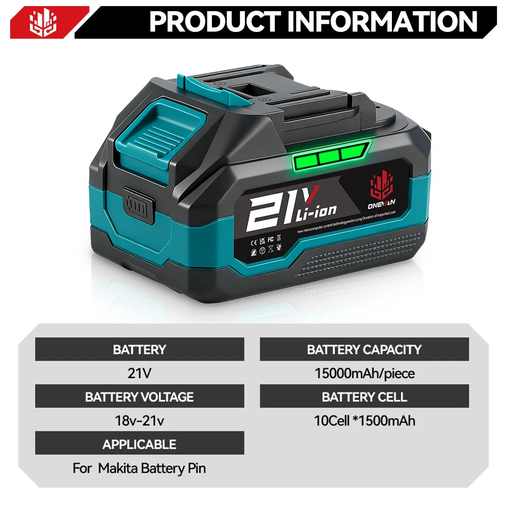 22900mAh 18V-21V Rechargeable Battery for Makita