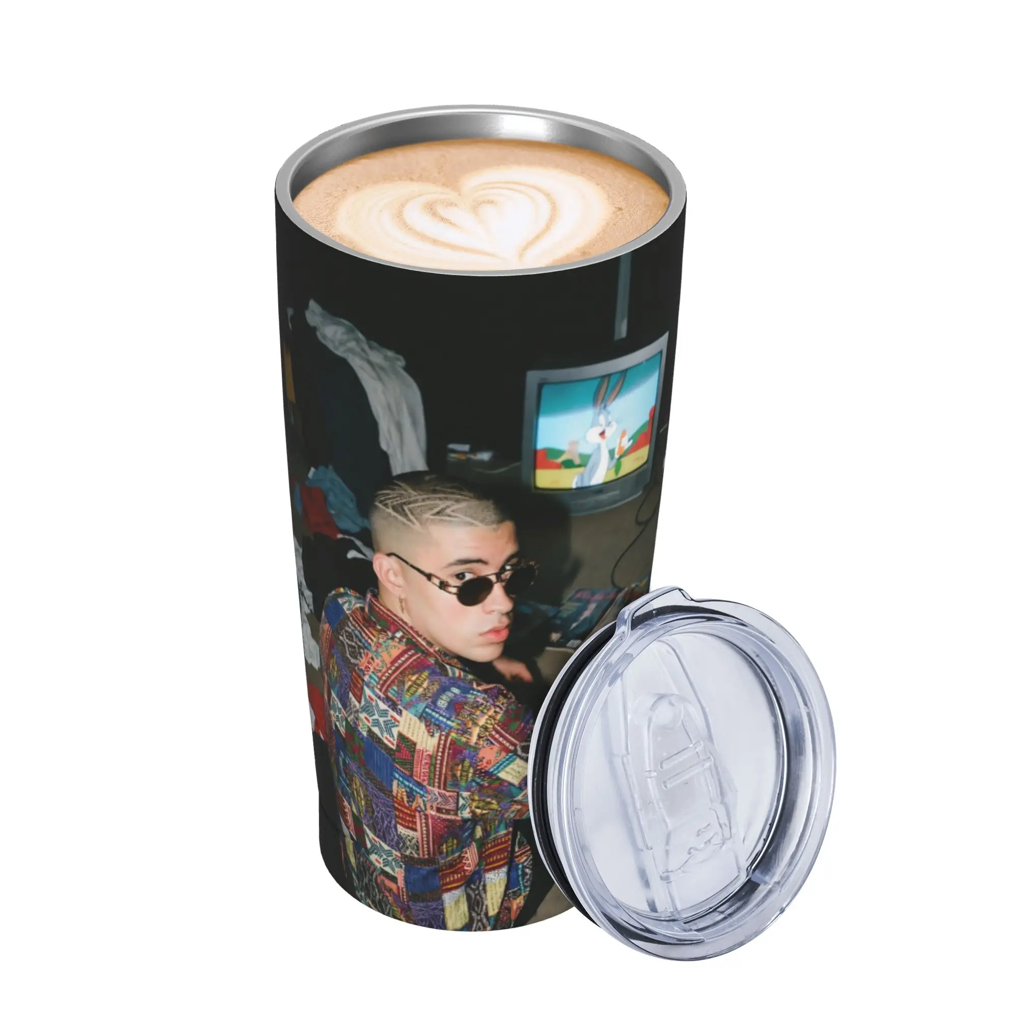 Bad Bunny DTMF Tour 2026 Insulated Tumbler with Straws  Vacuum Thermal Mug Office Home Hot Cold Drinks Cup 20oz