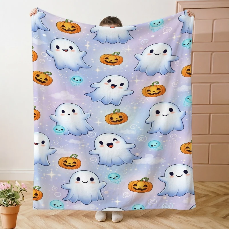 Wizard Ghost Spider Web Halloween Throw Blanket Office Reading Nook Warm Blanket Guest Den Living Room Patio Sunroom Presents