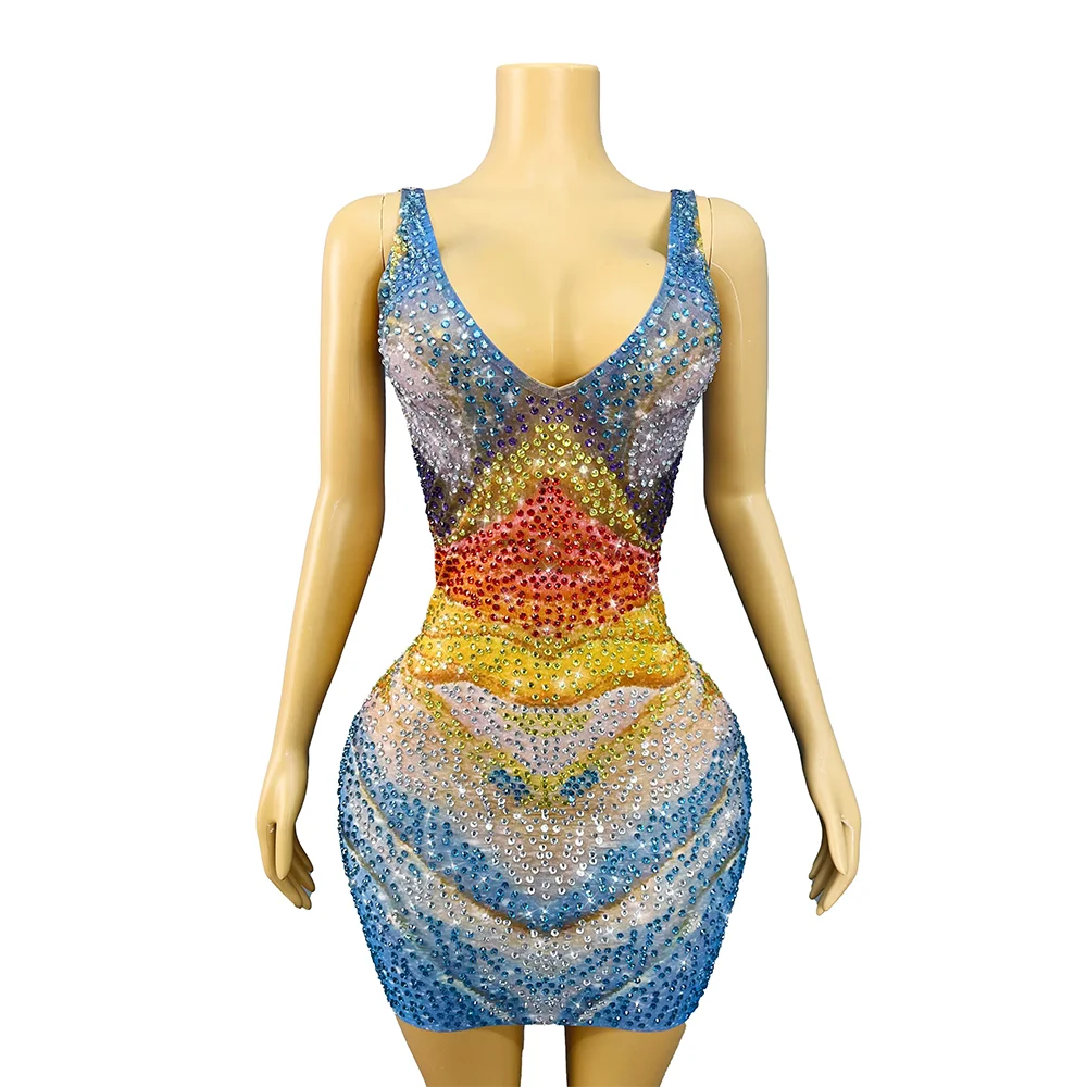 Sukienka Krótka Muszelki Ocean Show Luksusowa Ręcznie Robiona Cekiny Muszelki Cyrkonie Strój Imprezowy Damski Kostium Tancerki Piosenkarki