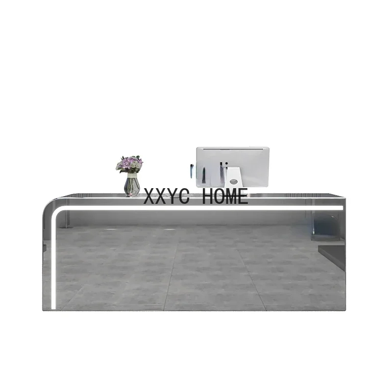 

Clothing Store Simple Modern Cashier Barber Shop Stainless Steel Dance Room Gym Reception Desk