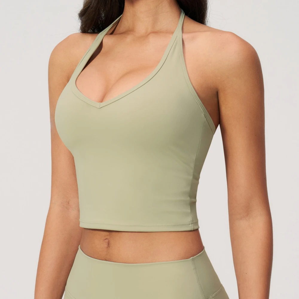 

Hanging Neck Fitness Bra High Strength Workout Tops Gym Fitness Sports Bras Sexy Athletic Sport Bra Women Backless Gym Yoga Top