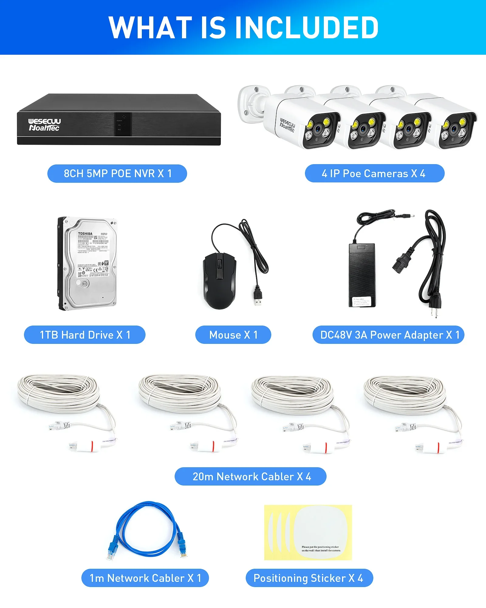 WESECUU OEM High quality Surveillance System ip camera kit 8mp 4k hd security system video cameras cctv camera kit