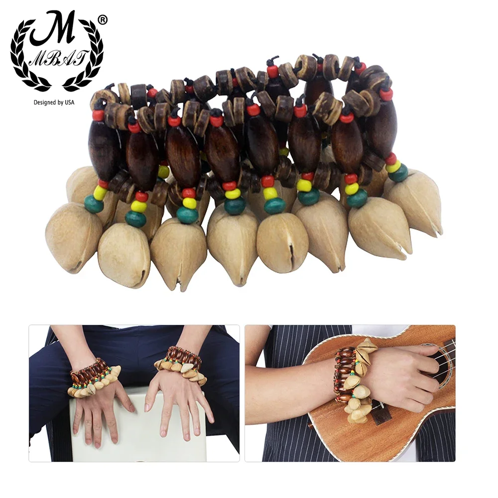 Dora Shell Handbells Handmade Nuts Shell Bracelet Handbell for Djembe African Drum Conga Percussion Accessories Gift