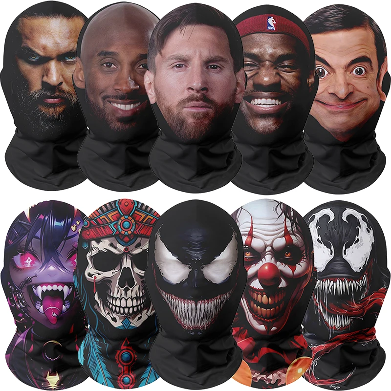 3d Printed Messi Mask Full Face Simulation Visual Mesh Mask Marvel'S Iron Man Deadpool Halloween  Party Horror Cosplay Face