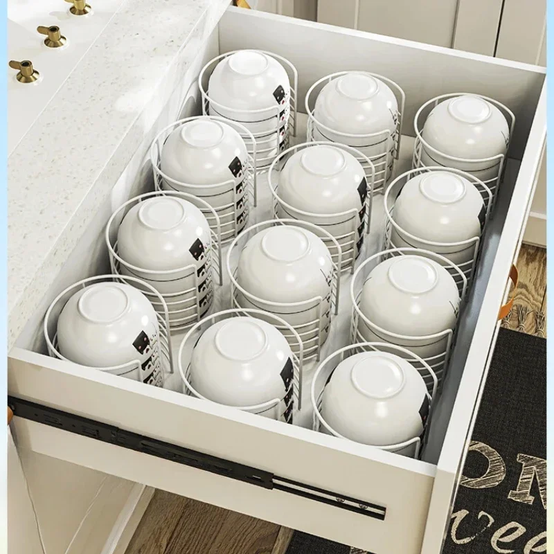 Drawer cabinet built-in bowl rack, kitchen storage, for draining, small household