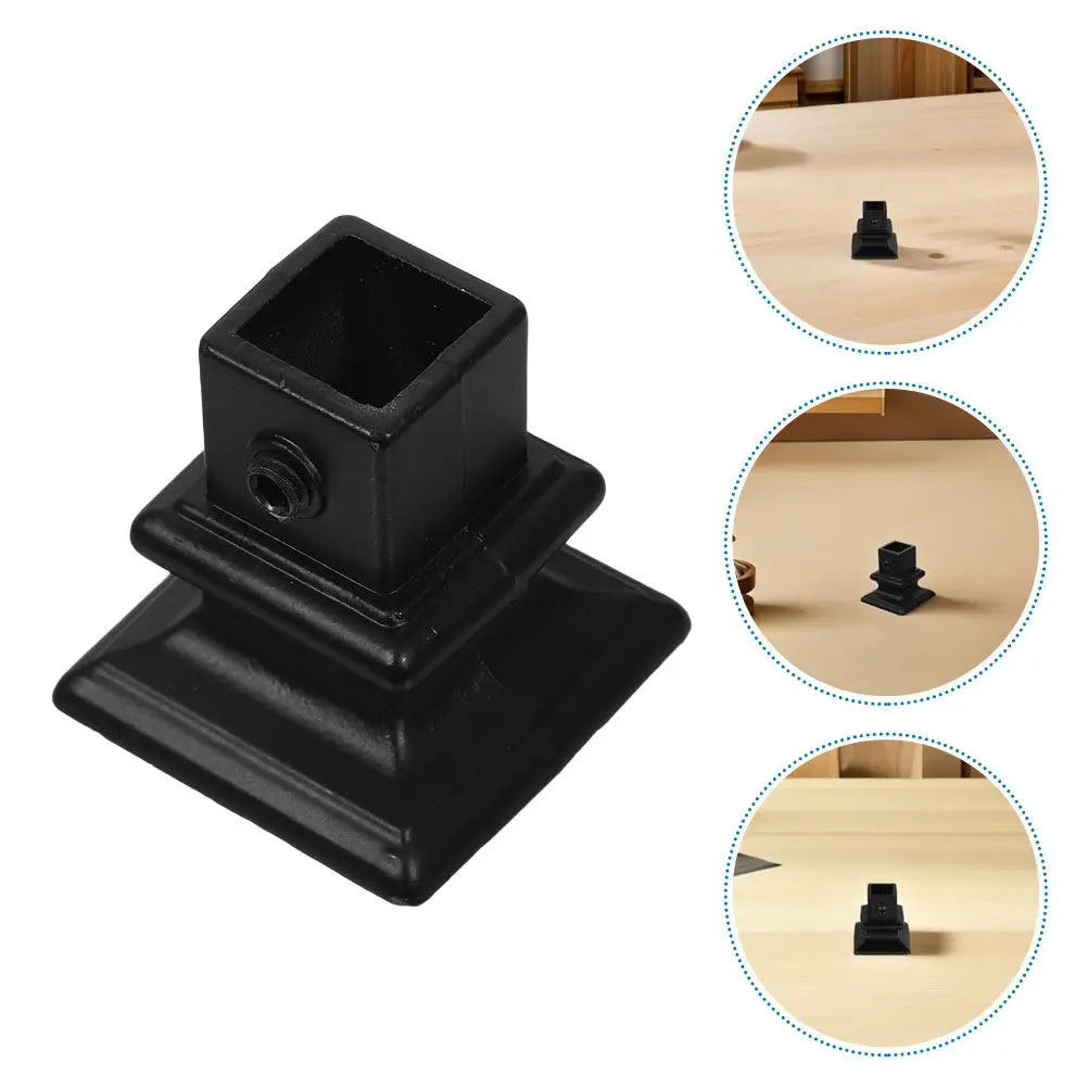 

2Pcs Vintage Style Iron Stair Handrail Base Brackets Robust Railing Post Support for Indoor Outdoor Deck Staircase Hardware