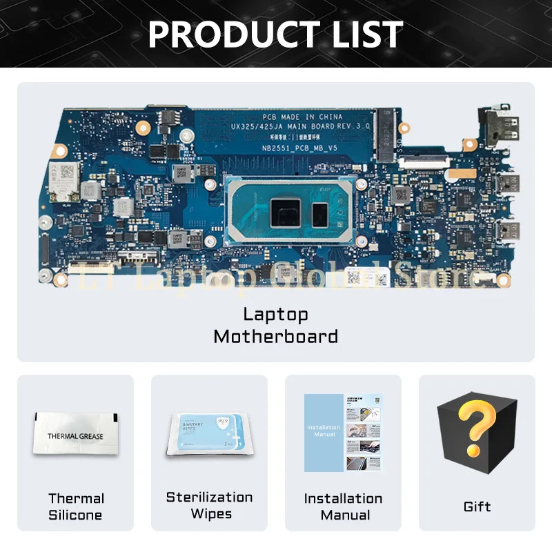 UX325JA Mainboard For ASUS UX425JA RX425JA U3700JA BX325JA RX325JA BX425JA  Laptop Motherboard i5 i7 10th Gen 8G/16G RAM