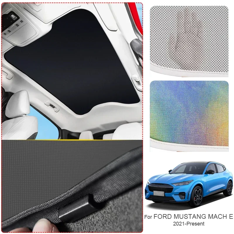 Car Sunroof Sunshade Cover Colorful Ice Nano Heat Insulation Skylight Anti-UV Auto Accessories For FORD MUSTANG MACH E 2021-2026