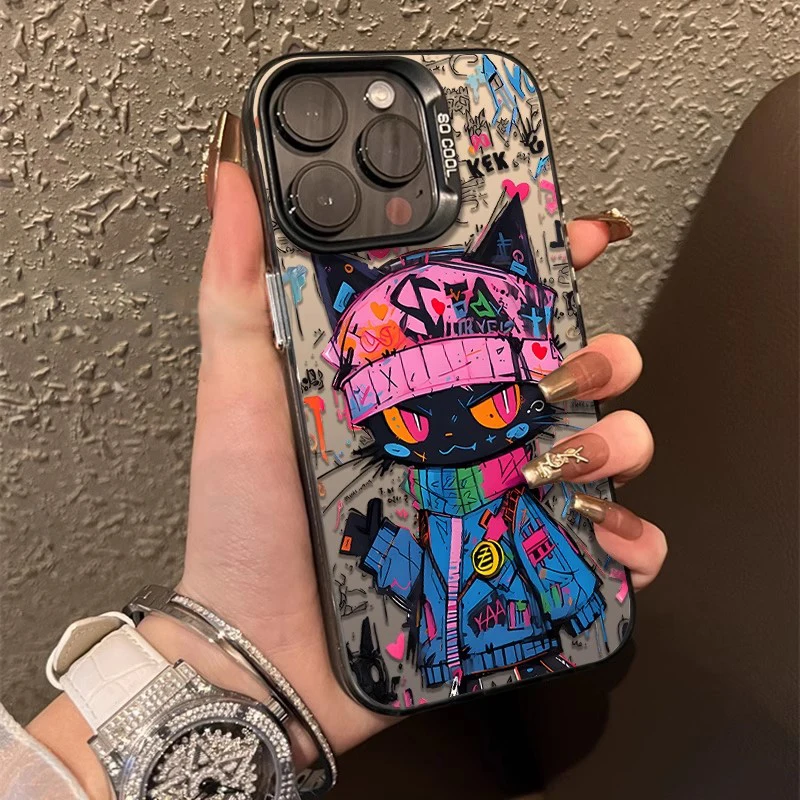 

Colored Drawing Cool Kitten Case For Samsung Galaxy S25 S24 S22 S23 S21 Ultra FE Plus A16 A36 A53 A56 A35 A55 A54 A34 A33 Cover