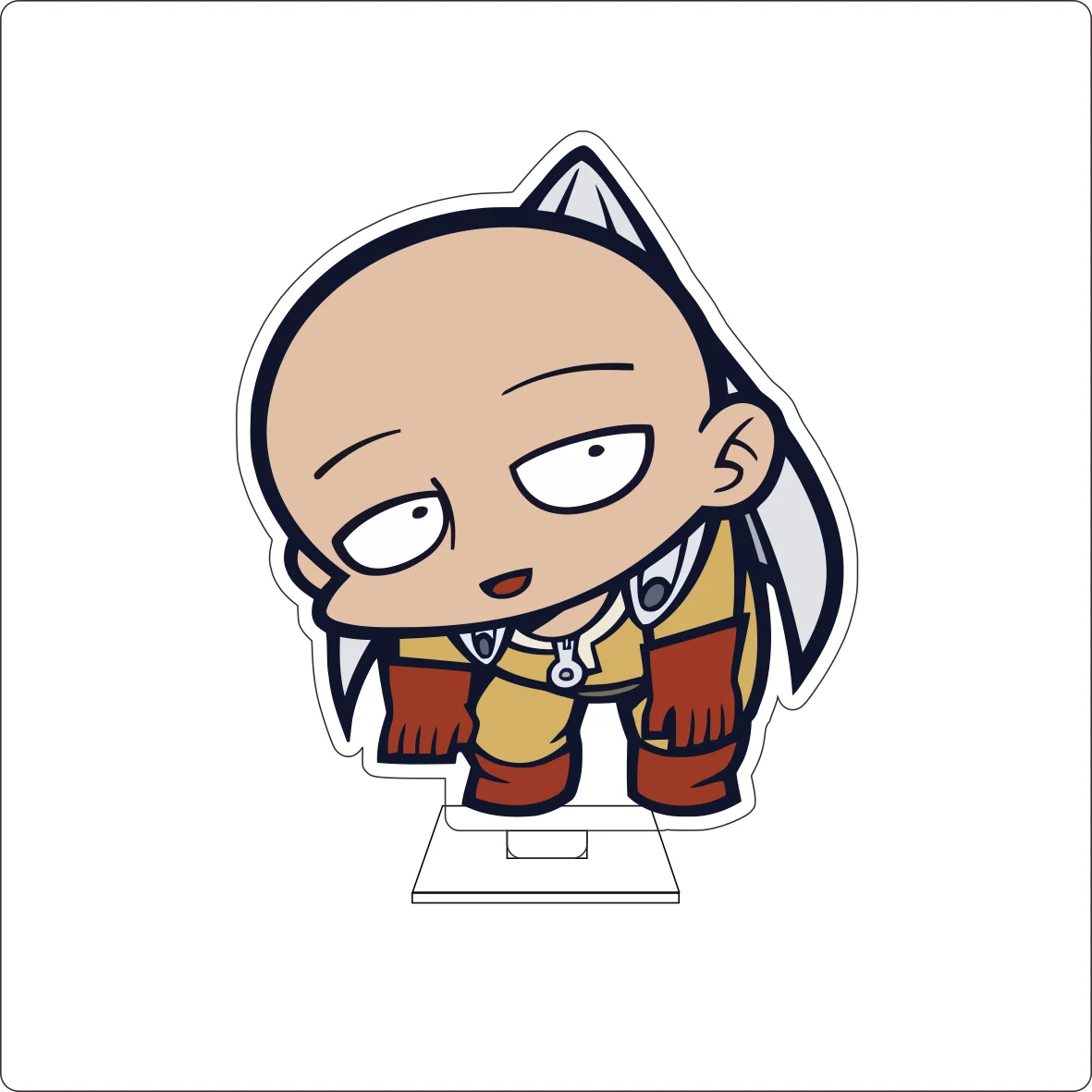 10CM Anime One Punch Man Cosplay Cute Acrylic Figure Stand Plate King Genos Saitama Ornaments Gifts view 3