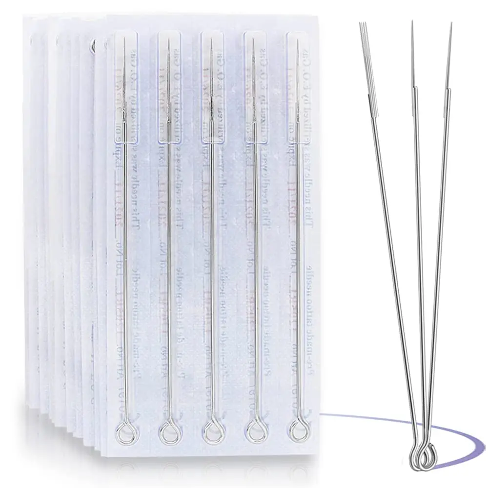 

50/20PCS 1/3/5/7/9/11/15 RL Disposable Sterile Standard Tattoo Needles Round Magnum for Machine Grips Tips Supply