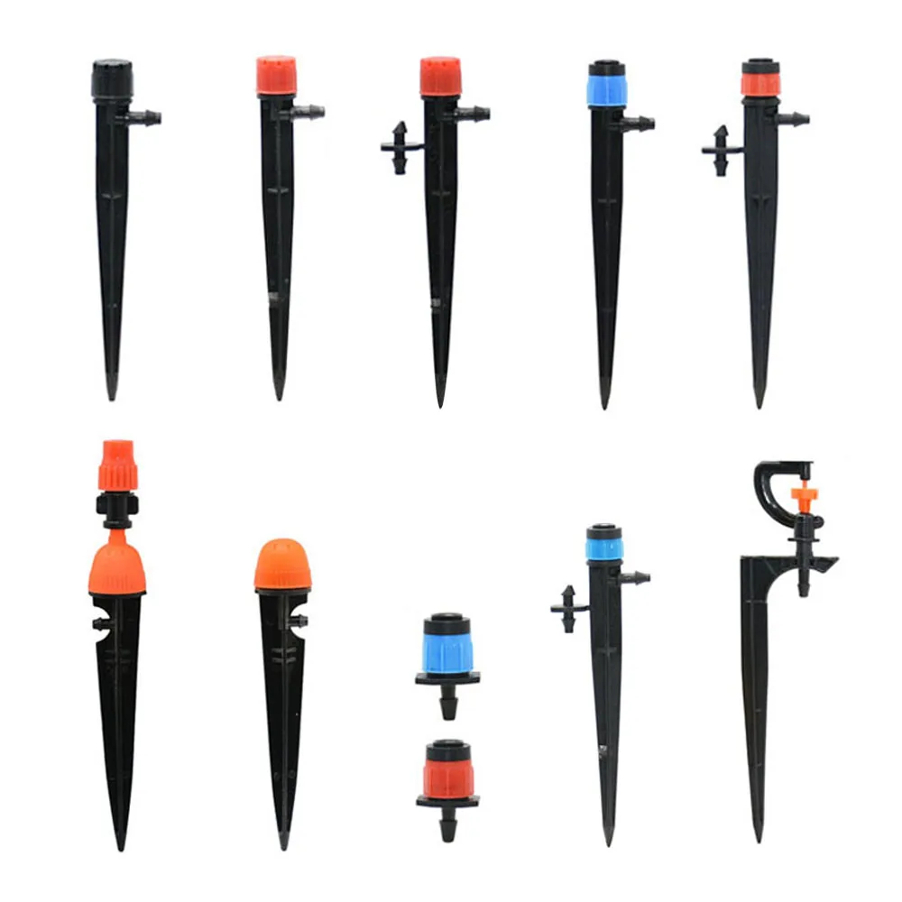15pcs Garden Micro Nozzle Misting Sprinklers Dripper Plastic Spike Pile Garden Greenhouse Drip Irrigation System
