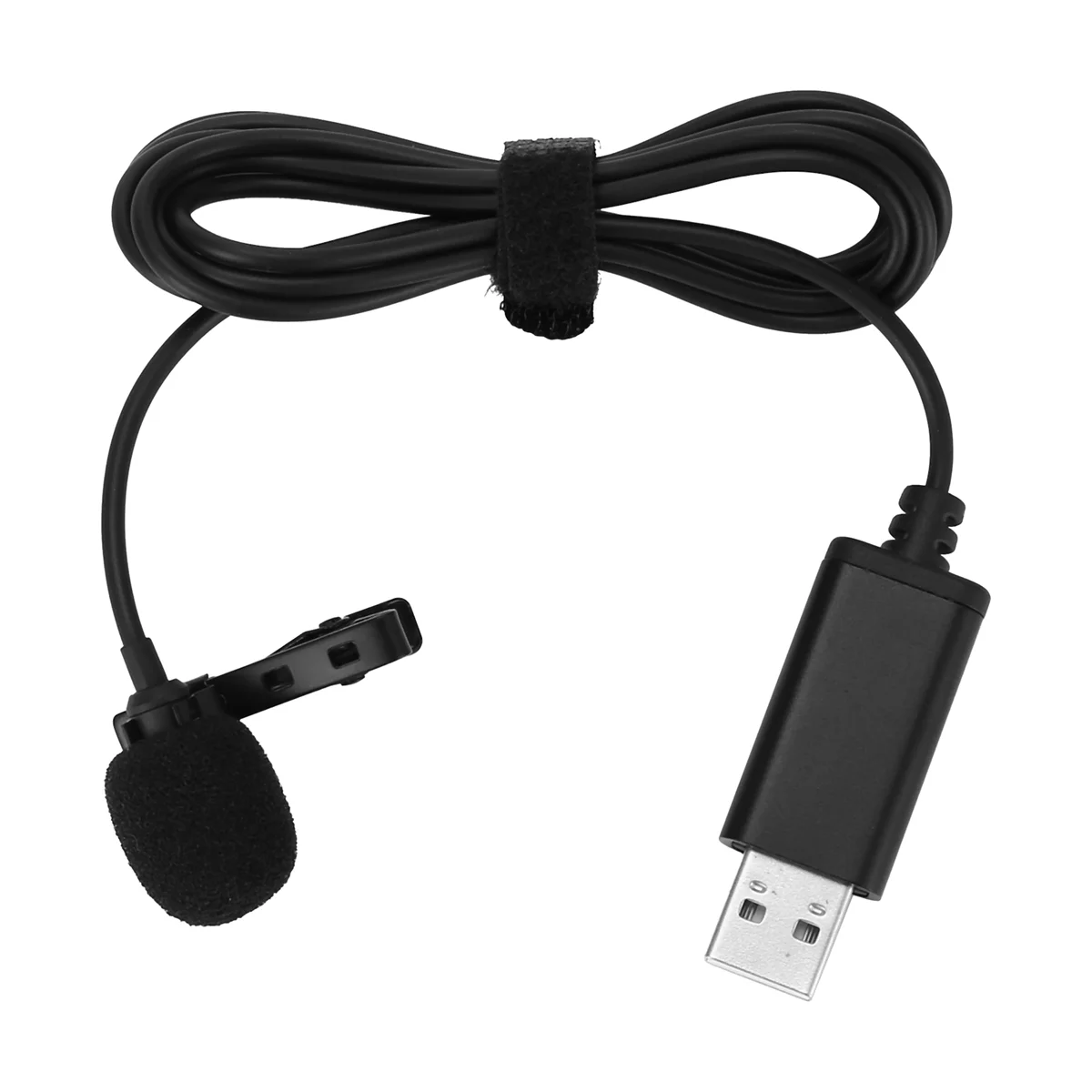 A49T Universal USB Microphone Lavalier Microphone Clip-on Computer Mic Plug and Play Omnidirectional Mic