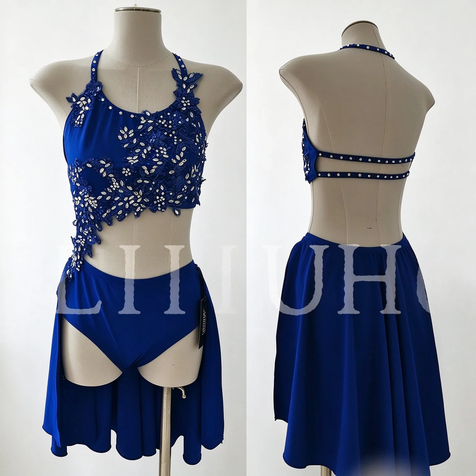 LIUHUO Blue Lyrical Dancing Dress for Performance Color Pole Skirt Factory Customize