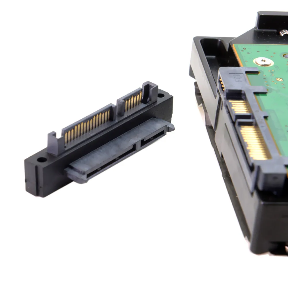 Xiwai Extension Convertor Adapter SATA 22Pin 7+15 Male to SATA 22P Female 90 Degree Right Angled