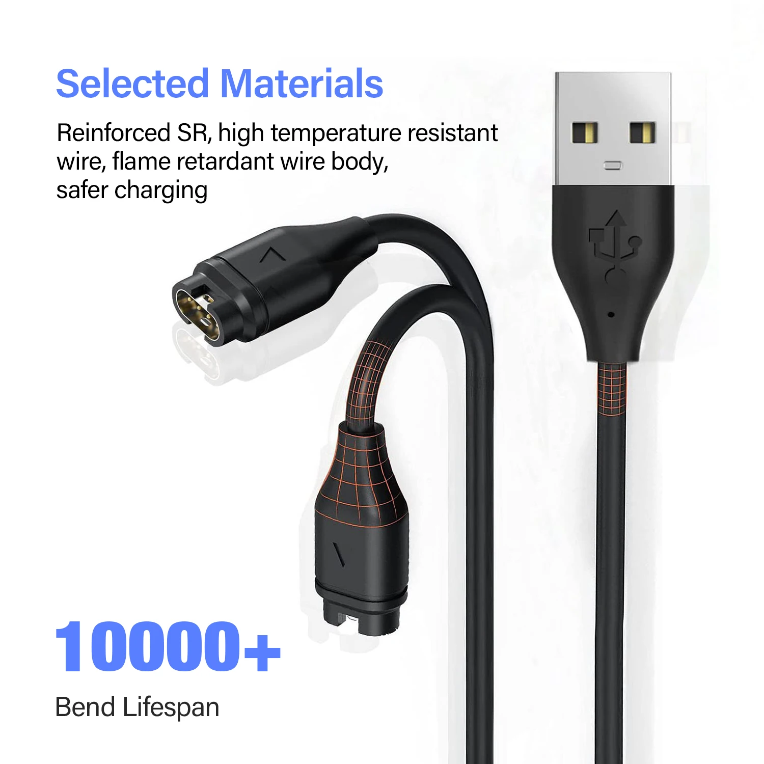 شاحن من النوع C لـ Garmin Venu 3 3S 2 2S /Venu 2 Plus/Venu Sq/Approach S70 S40 S60/ غريزة 2X USB-C كابل شحن سلك البيانات #4