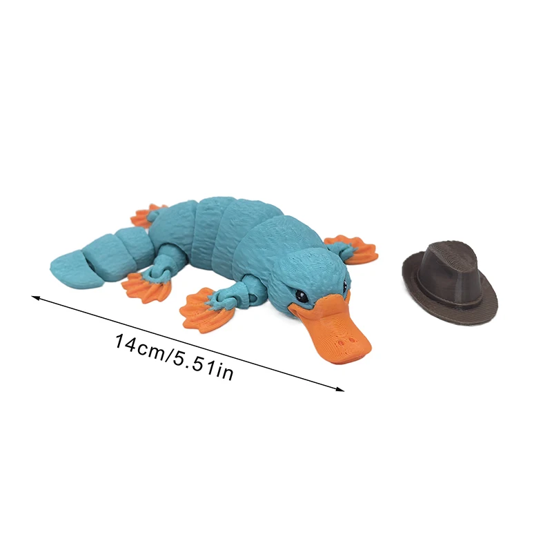 3D Printed Articulated Platypus Fidget Toys Dynamic Animals Toy Full Articulated Flexible Crystal Platypus Toys Adults Fidget