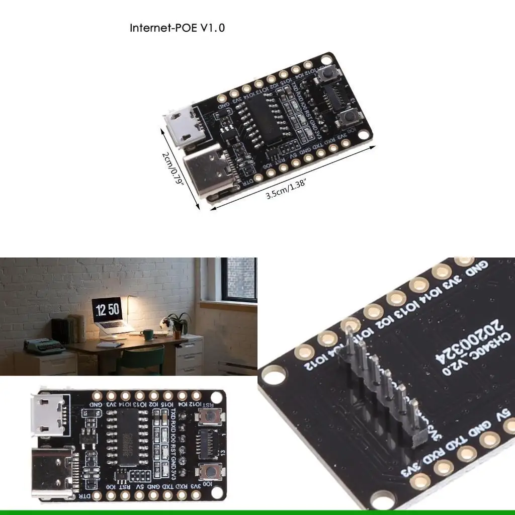 

U55C ttgo T-Internet-PoE Wifi BT Downloader ESP32 Ethernet Dual-Core