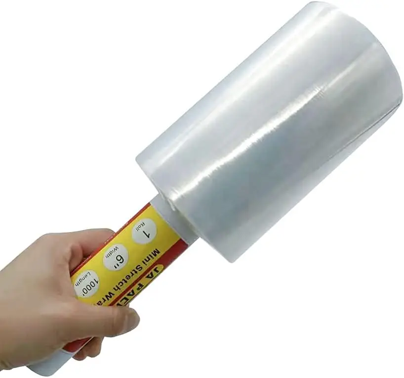 6 Inch 1000ft Stretch Wrap Plastic Roll with Handle