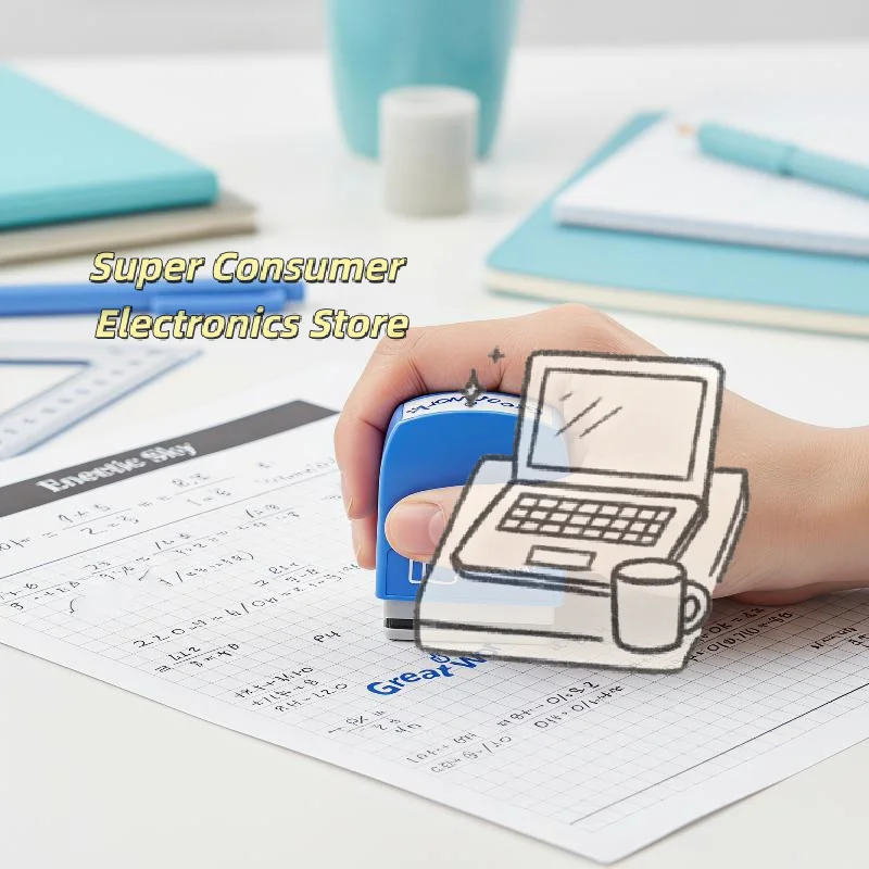 Self Inking Teacher Feedback Stamps 5 Pcs Vibrant Color Encouraging Phrases for Classroom Student Reward