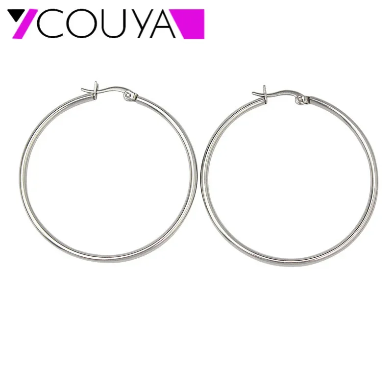 2024 Hot Selling Trendy Surgical Steel big round hoop earrings 5PC Sets lots in 5 different size  for women jewelry