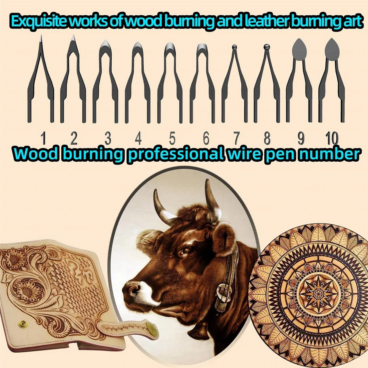 ชุดการเผาไหม้ไม้,เครื่องมือเผาไหม้ไม้,เครื่องมือการเผาไหม้ไม้ความต้านทานสูงนิกเกิล-โครเมียมลวดปากกาเคล็ดลับการเผาไหม้ไม้