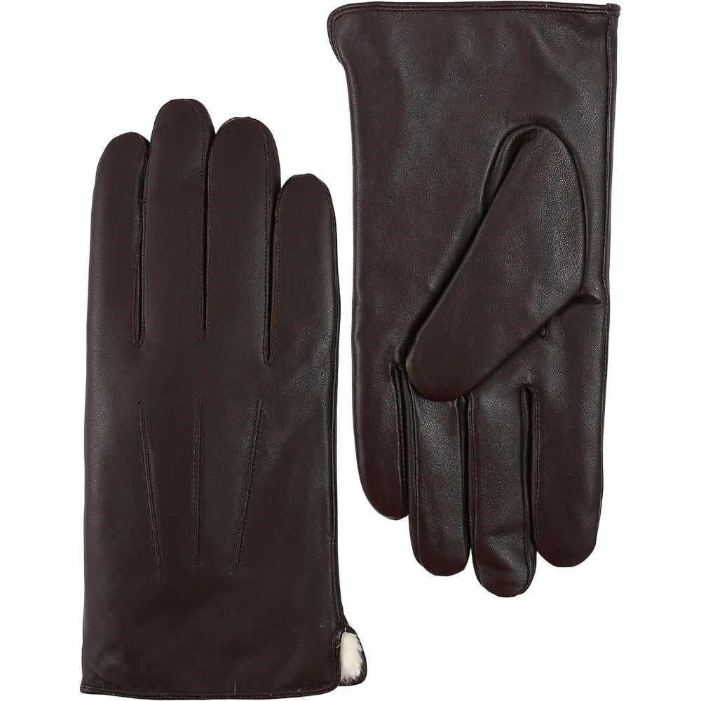 قفازات جلدية دافئة من فراء الأرانب للاستخدام والقيادة التي تعمل باللمس، مثالية للرسائل النصية في الشتاء