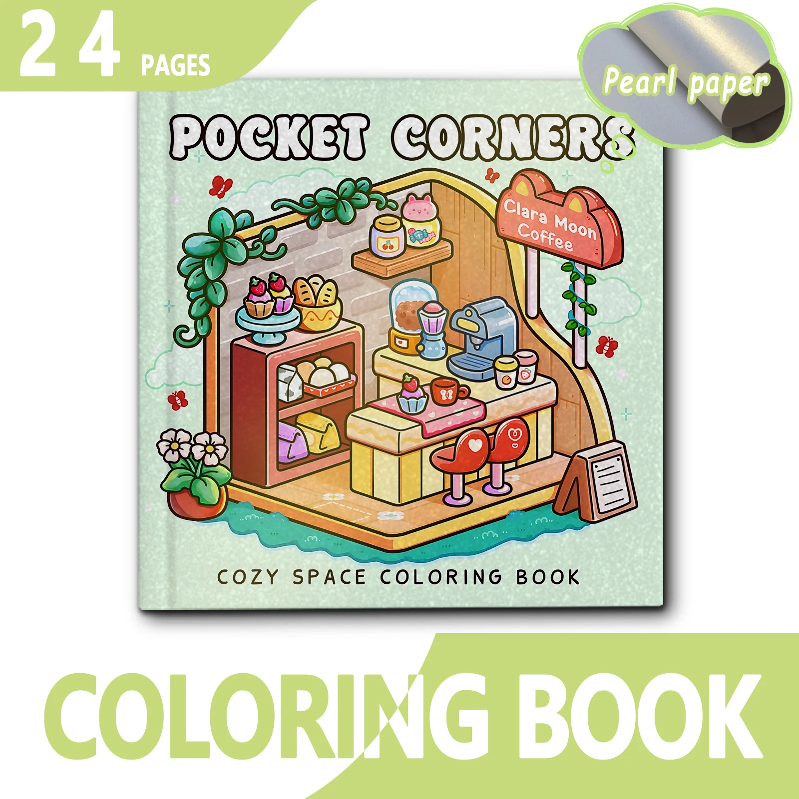POCKET CORNERS Coloring Book for Adults - Cute Animal & Fairy Tale Characters, Simple Easy-to-Color Designs Drawing Book