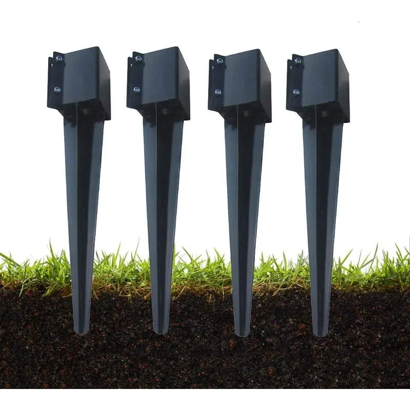 

Fence Post Anchor Ground Spike Metal Black Powder Coated 24 x 4 x 4 Inches Outer Diameter (Inner Diameter 3.5 x3.5 Inches),