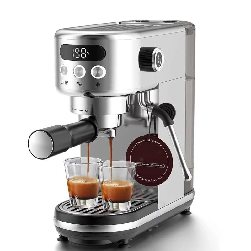 

20 Bar Compact Espresso Maker Home Barista Stainless Steel Professional Coffee Machine Espresso Latte and Cappuccino Maker