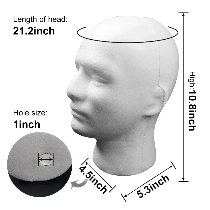 1PCS New Female Styrofoam Foam Mannequin Manikin Head Model Hat Glasses Display Foam Head Model Hat Wig Display Stand Rack