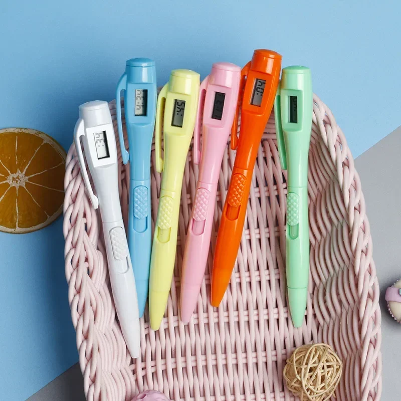 

40PCS Electronic watch ballpoint pen, examination pen, electronic clock pen, portable office ballpoint pen