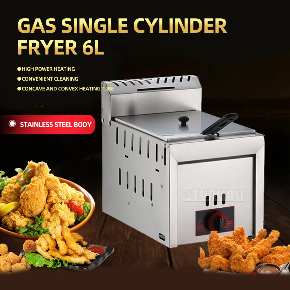 

6L Commercial Deep Fryer Machine Stainless Steel Countertop Fryer For Fried Chicken French Fries