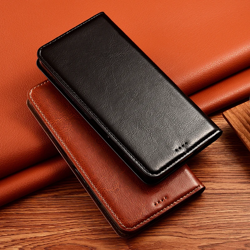 Phone Case For XiaoMi Redmi Note 11 11T 11S 11SE 11E 11R Pro Plus 4G 5G Crazy Horse Genuine Leather Magnetic Flip Cover