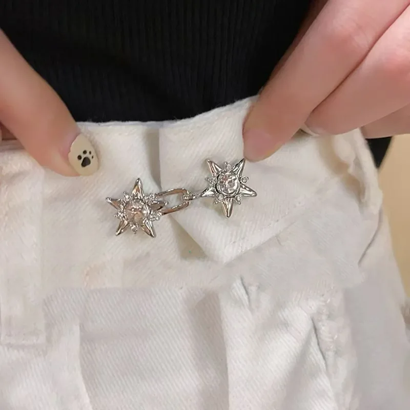 

Регулируемая модная поясная пряжка со звездой, фиксированная пряжка размера талии для джинсов, качественная четырехсторонняя пряжка со звездой, поясной ремень