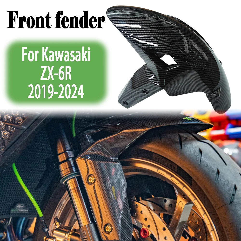 

For Kawasaki ZX-6R ZX6R 2019-2024 2020 2021 2022 2023 Motorcycle Front Fender Fairing Mudguard Front wheel Covers Fit