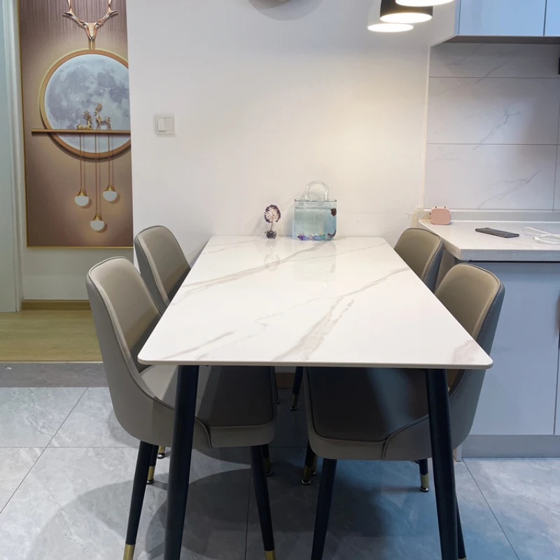 

Italian Luxury White Tables Chairs Sets Nordic Party Modern Kitchen Dining Table Set Restaurant Mesa Comedor Home Furniture