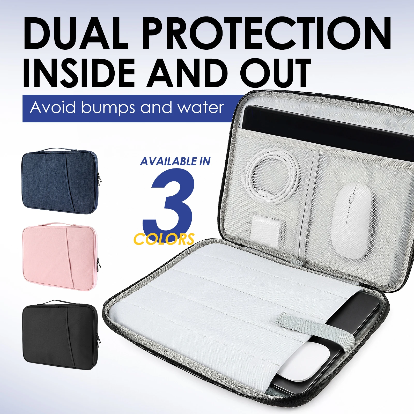 13 Inch Tablet Bag Waterproof Shockproof Laptop Sleeve Case with Comfortable Handle Portable Laptop Bag for Office Commute