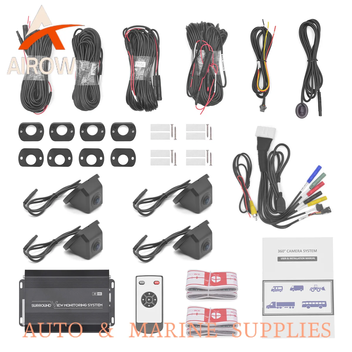 Système de vision panoramique 360° Airow auto SZDALOS HD 3D 1080P DVR avec capteur G pour camping-car / caravane / fourgon aménagé