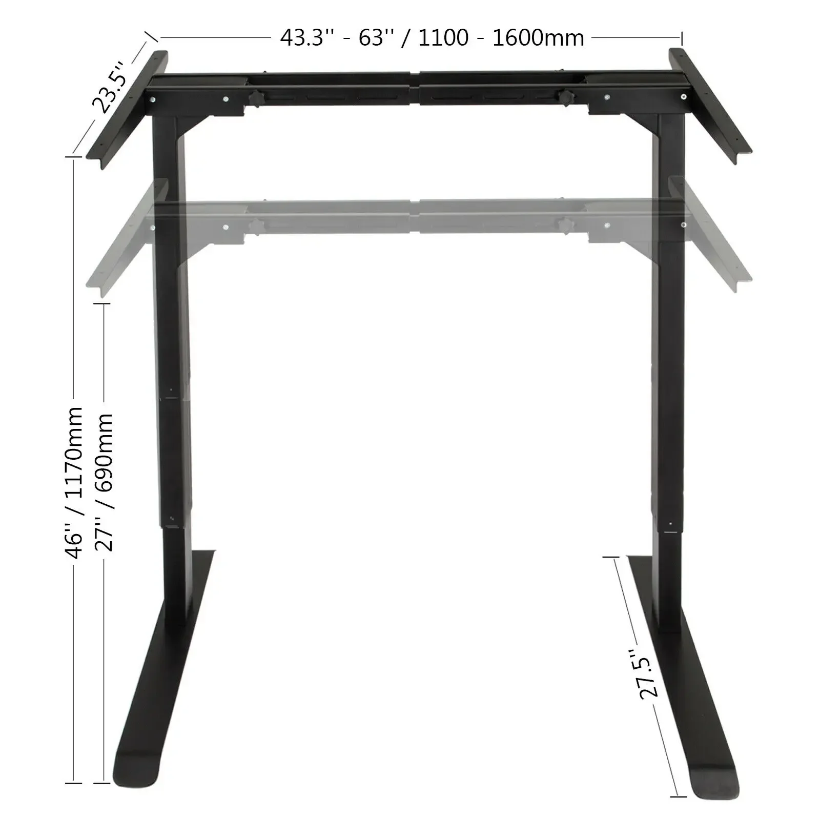 Electric Stand Up Desk Lifting Desk Frame Height Adjustable Standing Desk Ergonomic Memory Control Home Office Sit Stand Desk