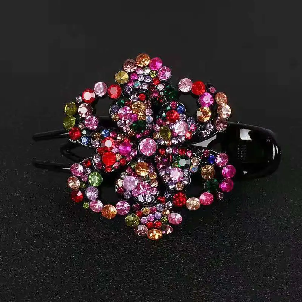 

Shinning Fashion Hairpin Hair Clip Headdress Girls Ponytail Holder Hair Accessories Flower Duckbill Clip Rhinestone Hair Claw