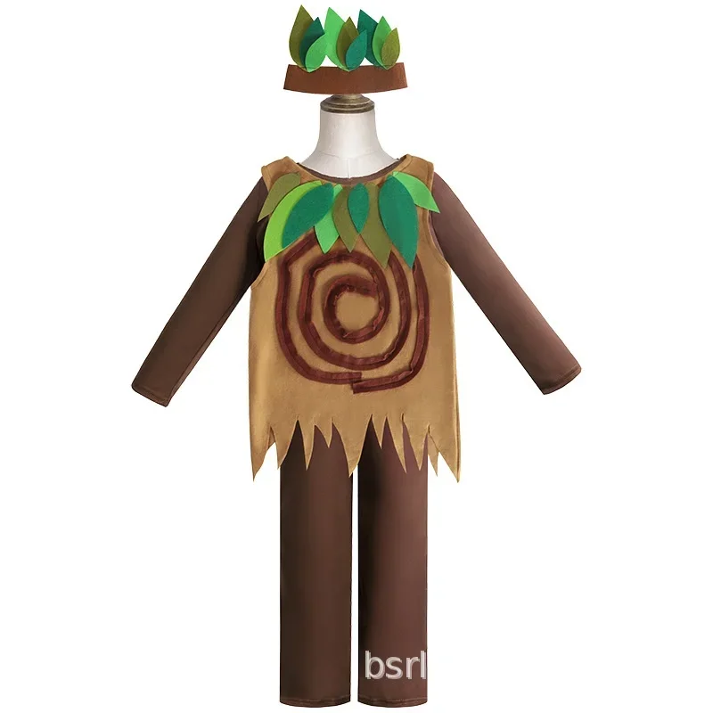 Cosplay Costume for Children’s Stage Performance and Party Dress-up in Drama Tribal Tree Three-Piece