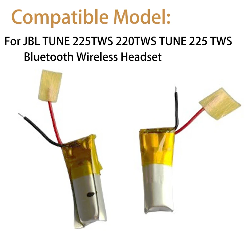 3.8V 22mAh Replacement Battery For JBL TUNE 225TWS 220TWS TUNE 225TWS Bluetooth Wireless Headset Accumulator 2-wire