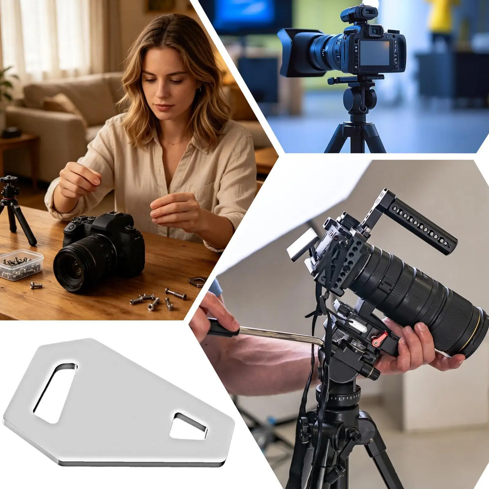 Tripod Screw Wrench Heavy-Duty Chamfered Secure Grip Tool 1/4 3/8 Camera Mount Screw Wrench For Photographers Videographers