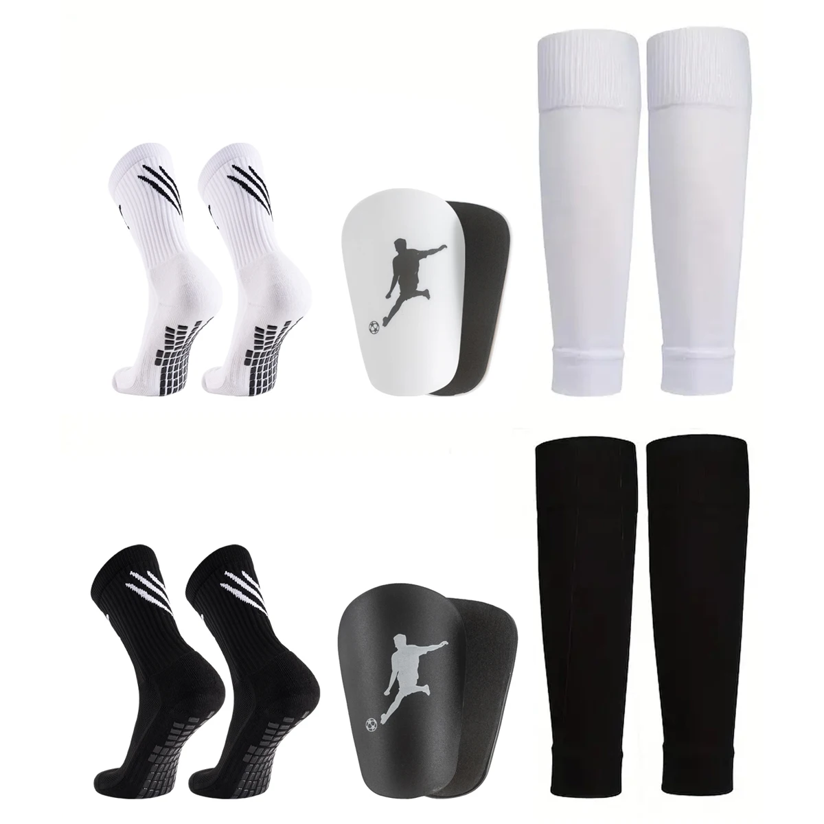 

3-piece set for adult thickened short-tube socks leg guard plate strap set for men and women dispensing anti-slip god socks