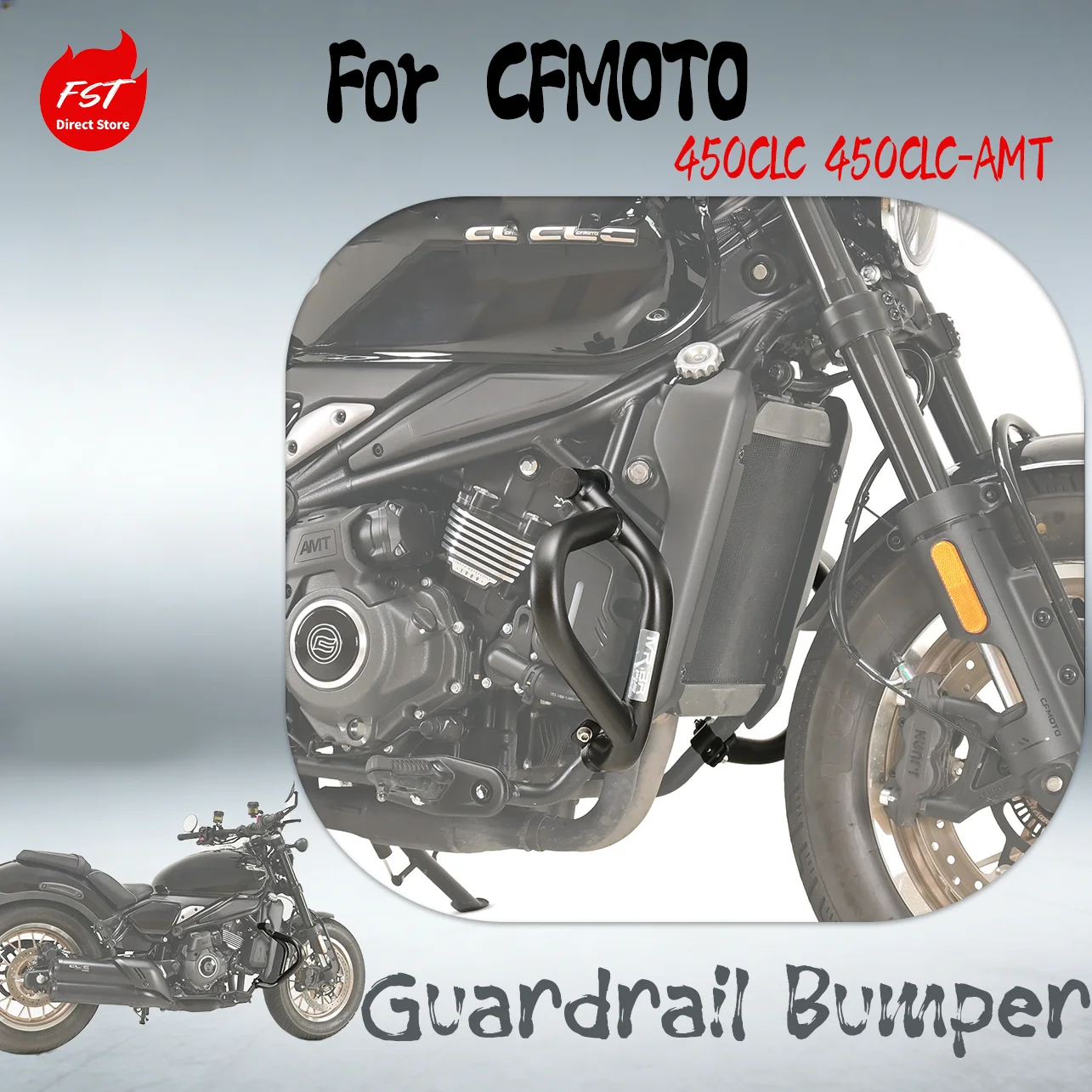 

For CFMOTO 450CLC 450CLC-AMT Crash Bar Bumper Anti-fall Protector Engine Guard Motorcycle Mod Accessories