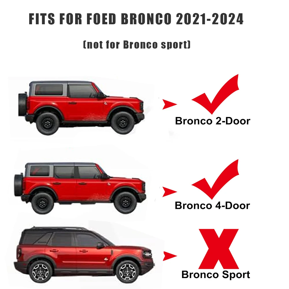 Caixa de armazenamento interior do braço do carro para Ford Bronco, maçaneta da porta, acessórios, 2021, 2022, 2023, 2024